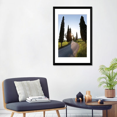 « cypress-line road, tuscany region, italie », impression sur toile