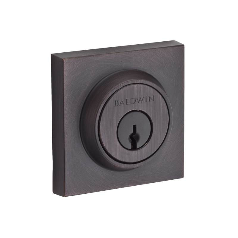 Contemporary Single Cylinder Deadbolt with Smartkey, Venetian Bronze