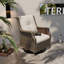 Chaise pivotante d'extérieur en osier avec coussins-596417368