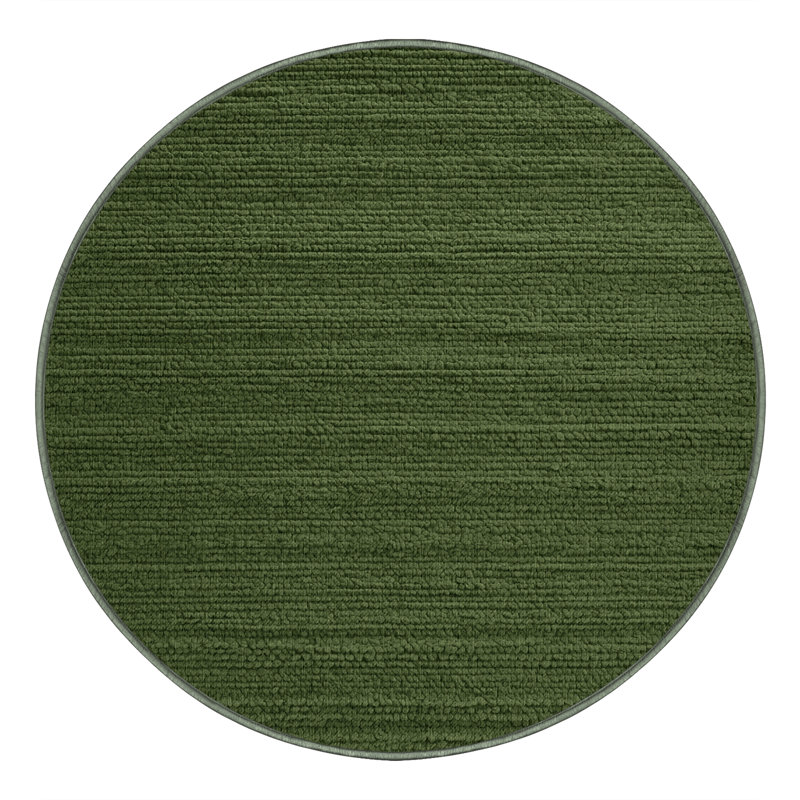 Machine Washable Solid Green Area Rug, Round 7'