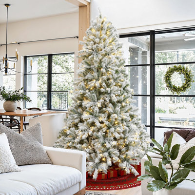 Pre-Lit Snow Flocked Full Fir Artificial Christmas Tree