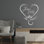 Art mural en métal cœur, signe de noms de couple, cadeau de mariage, cadeau d'anniversaire, décoration de chambre à coucher, décoration murale amour, cadeau de maison