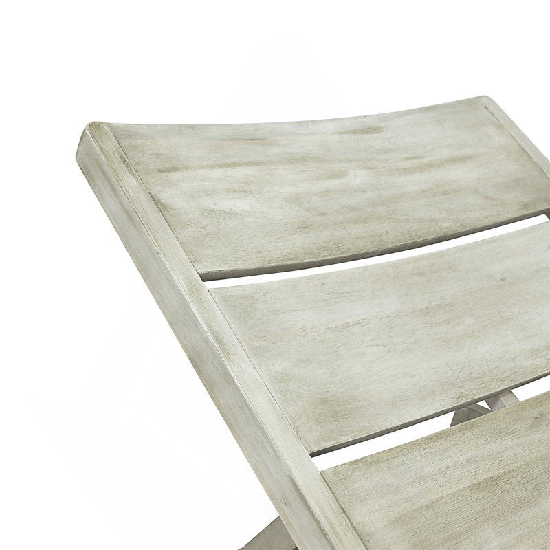 Chaise longue réglable en bois d'acacia avec finition complémentaire et lambris pour la détente en plein air, Gris