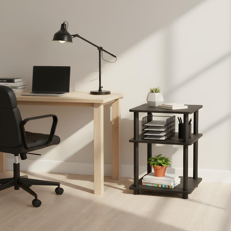 Bibliothèque réversible à 5 niveaux Luder, H 22,99 po x l 14,6 po x P 14,6 po, Noir, 1