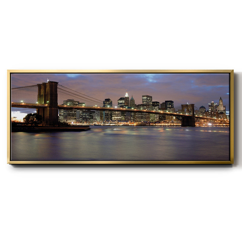 Night View- Framed Canvas, 12" H x 30" W