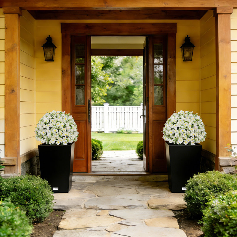 Lotus de neige artificiel de 24 pouces - Faux fleur blanche avec des fleurs réalistes pour des espaces lumineux, Blanc