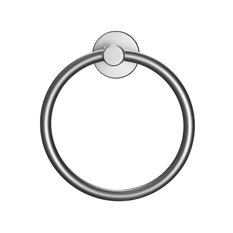 (1 paquet) Anneau à serviettes mural rond en aluminium doré brossé, Or brossé