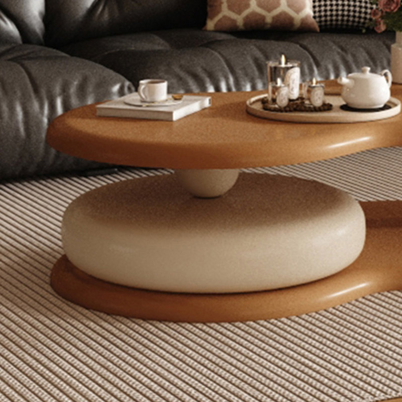Creative sandwich cookies simple end table, 13.77" H x 47.24" L x 23.62" W, Dark Walnut