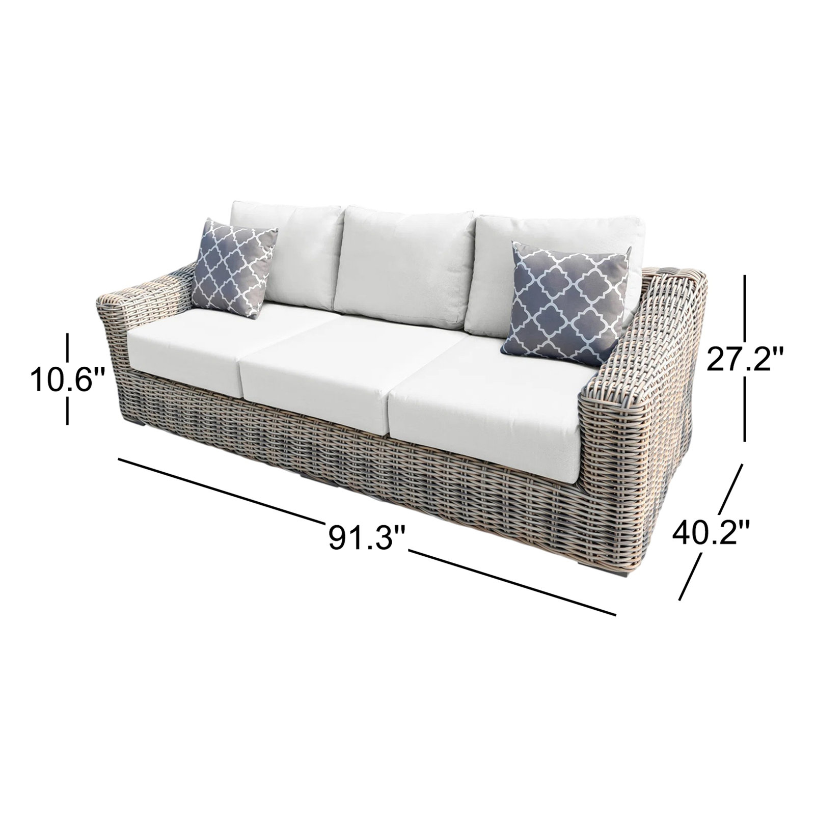 Sommer 91" Patio Sofa, White