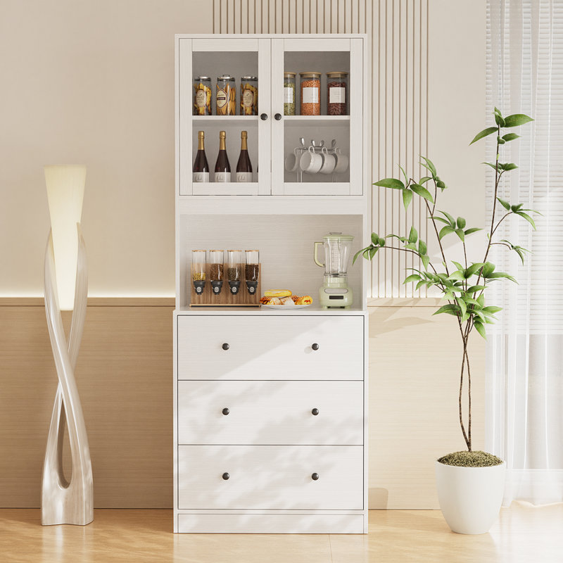 70.9''  Kitchen Pantry Cabinet, White