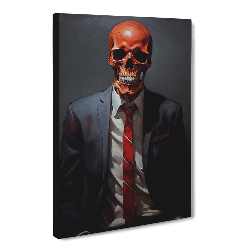 Skeleton in a Suit Painting No.3 - Wrapped Canvas, 50cm H x 35cm W x 3cm D