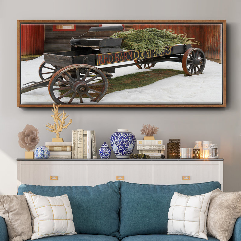 Country Store Wagon- Framed Canvas