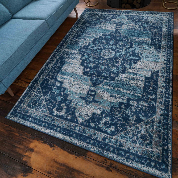 Drennen Machine Woven Blue/Navy Indoor Rug