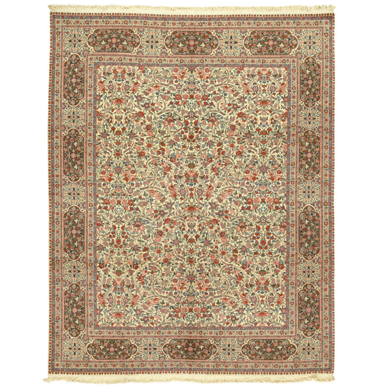 Tapis rectangulaire en laine noué à la main