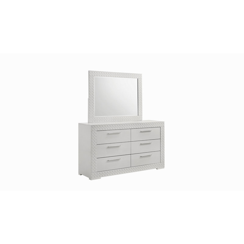 Miroir en bois de style moderne Blanca