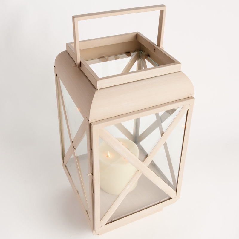 Strata Metal Sandstone-Finish Outdoor Lantern Medium, Medium