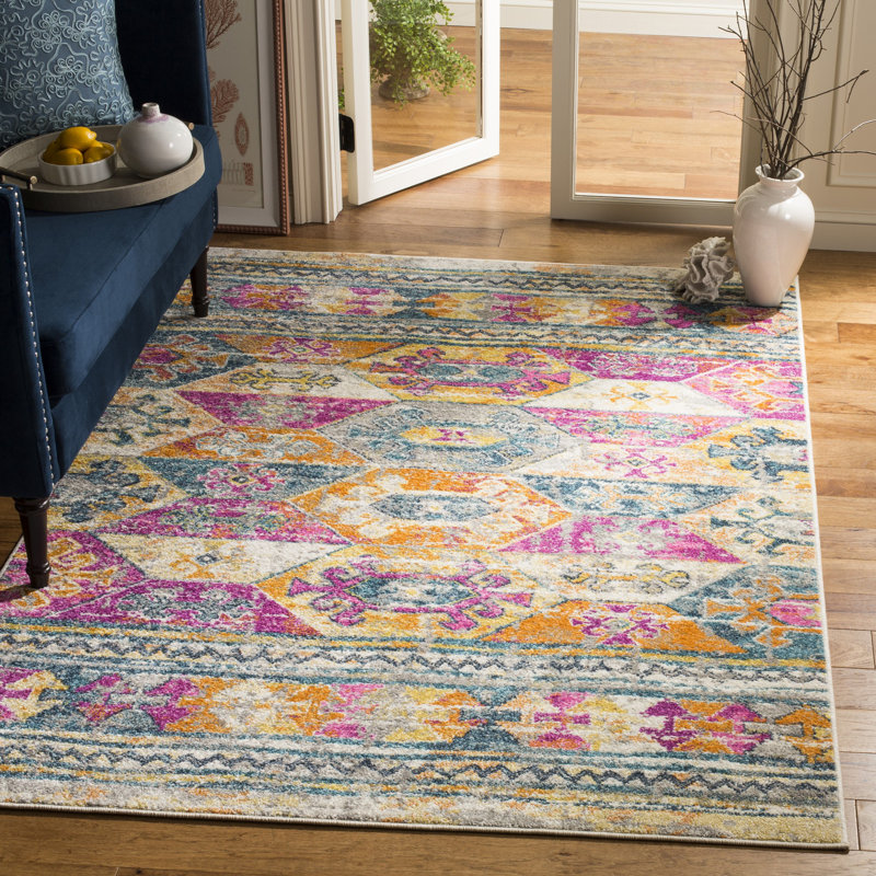 Tapis rose Felty Ikat, Rectangle 4 pi x 6 pi