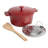 All-In-One Pot, Multilayer Nonstick, High Performance Cast Dutch Oven With Matching Lid, Roasting Rack And Turner, Made Without PFOA, Dishwasher Safe Cookware, 4.7-Quart, Crimson Red