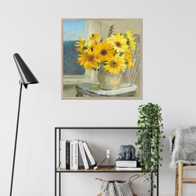 Sunflowers By The Sea Crop Light by Danhui Nai - Painting