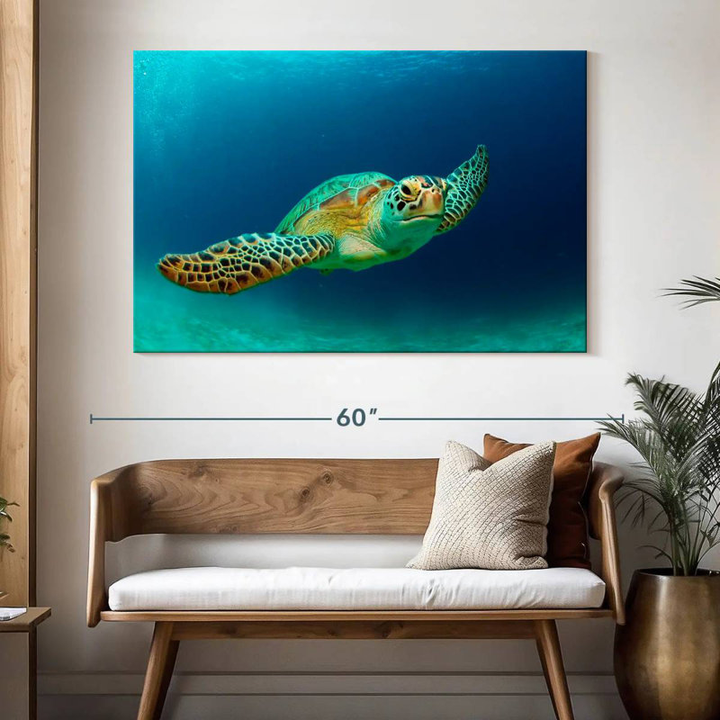 Tortue de mer verte des Philippines, H 34 po x l 51 po