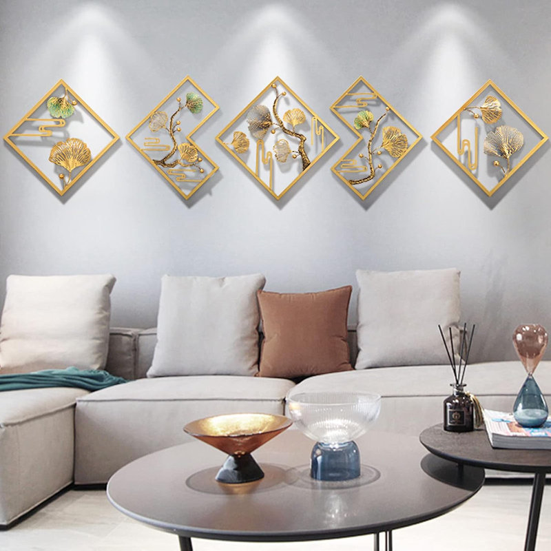 Ensemble de 5 décorations murales en métal