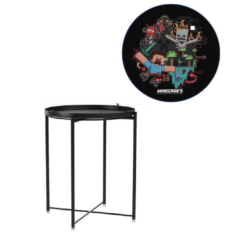 Table d'appoint Minecraft, plateau amovible