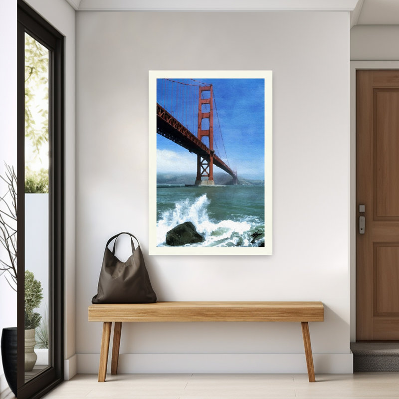Golden Gate Crashing Waves by Osvaldo Russo - Wrapped Canvas Print, 152 cm H x 102 cm W