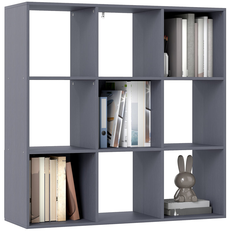 91 cm H x 91 cm W Particle Board Bookcase, Grey