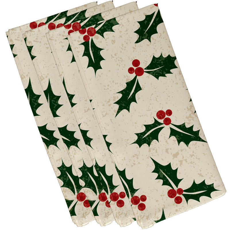 Serviette de table 22 po Briese allover Holly, Ivoire