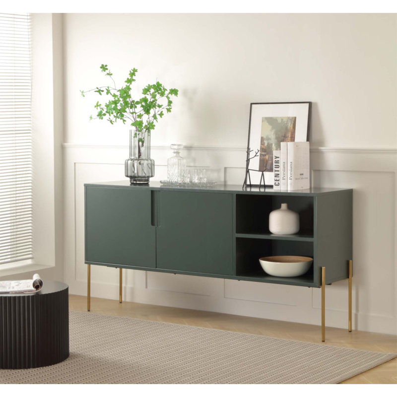 Buffet Mid-Century ou meuble télé avec rangement spacieux pour la vie moderne et le divertissement