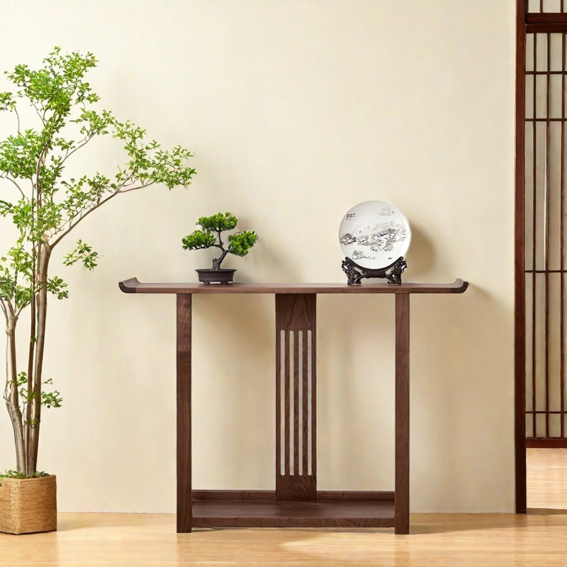 Console en noyer noir, H 33,5 po x l 47,2 po x P 12,6 po