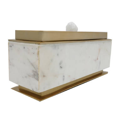 Large Marble Box with Flower