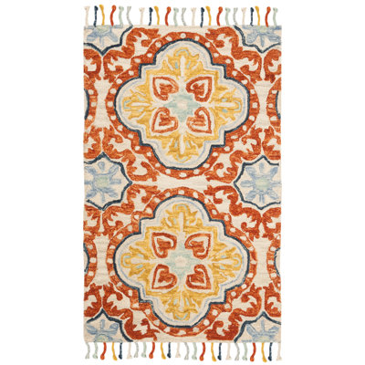 Vahakn Hand Tufted Wool Floral Rug