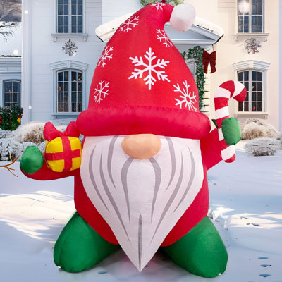 6 FT Christmas Inflatables Gnome Outdoor Decorations,Christmas Gnome Blow Ups Yard with Built-in LEDs for Holiday Party Garden Lawn Decor