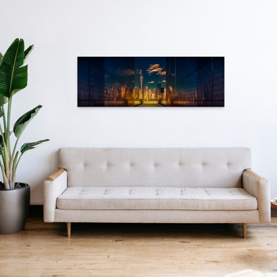 New York Memorial Skyline Dramatic Modern Abstract Architecture City Wall Art