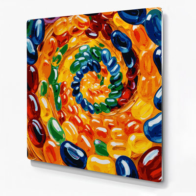 Desserts Jelly beans Black Metal Wall Art