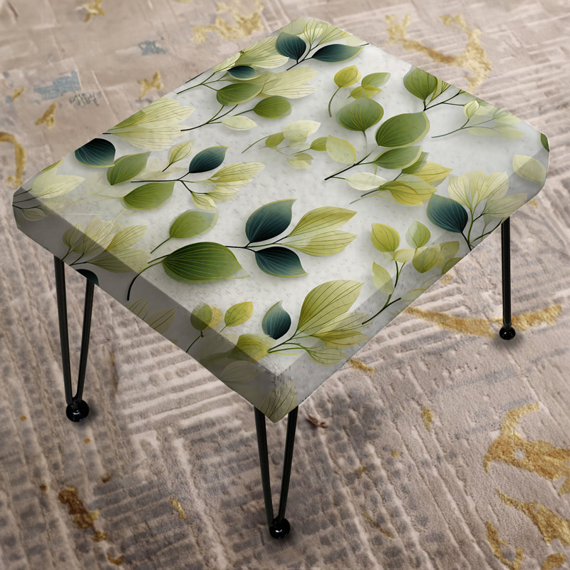 Blanc et vert feuilles de wasabi - repose-pieds rectangulaire Plants