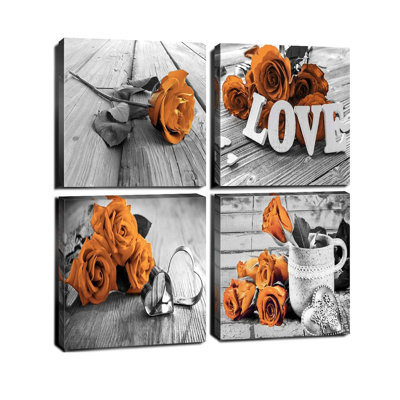 4 Piece Wrapped Canvas Wall Art