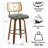 Cane Back Swivel Counter Stools with Faux Leather Seat-113262411-113262409