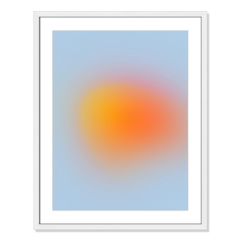 Imprimé néon orange brillant, Cadre photo blanc, Oui, H 29,5 po x l 23,5 po x P 2 po