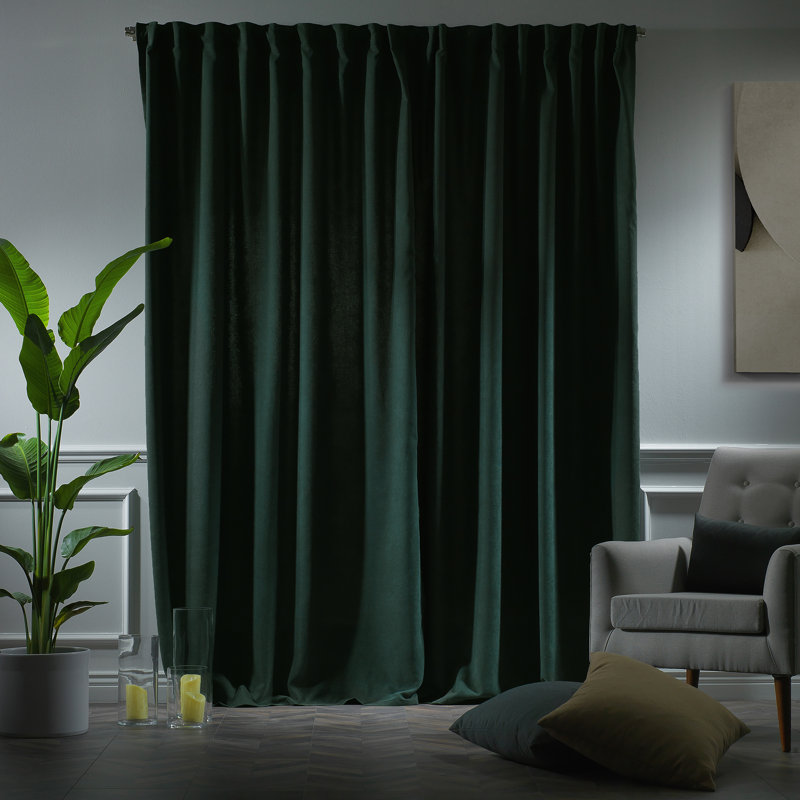 Très grand panneau décoratif simple sur mesure extra large x très long, L 100 po x L 276 po, Vert foncé