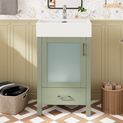 20" Single Bathroom Vanity With Ceramic Top