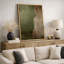 Œuvre d'art vert et beige vieilli, images murales abstraites rustiques modernes, impression sur toile encadrée-115240456-115240449-115240448