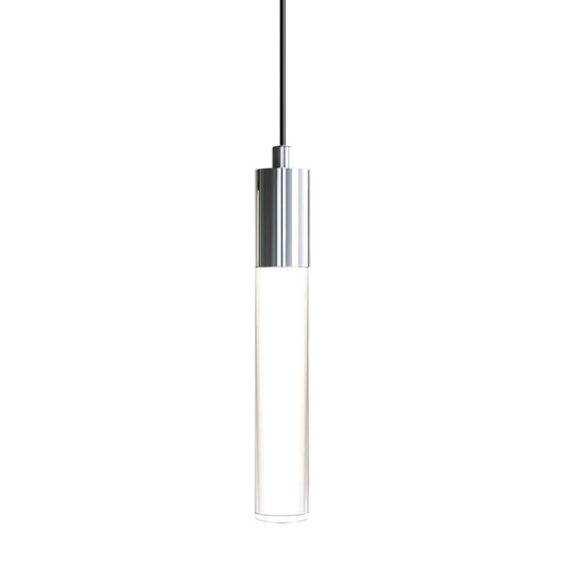 1 - Light Single Cylinder LED Pendant, Polished Chrome