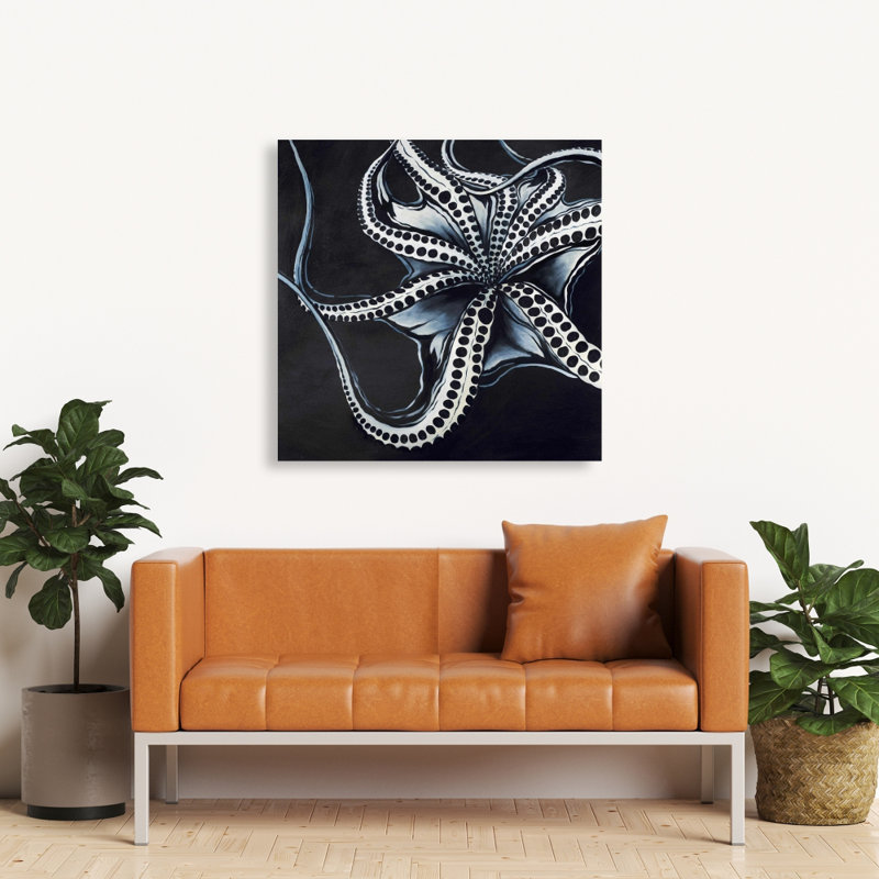 Pieuvre tentacule - toile bleue décor de salle de bain | Home Art