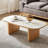 White Solid Wood Sintered Stone Coffee Table