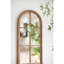 Miroir demi-rond allongé 24 po x 79 po avec fenêtre décorative en bois de sapin massif de style classique