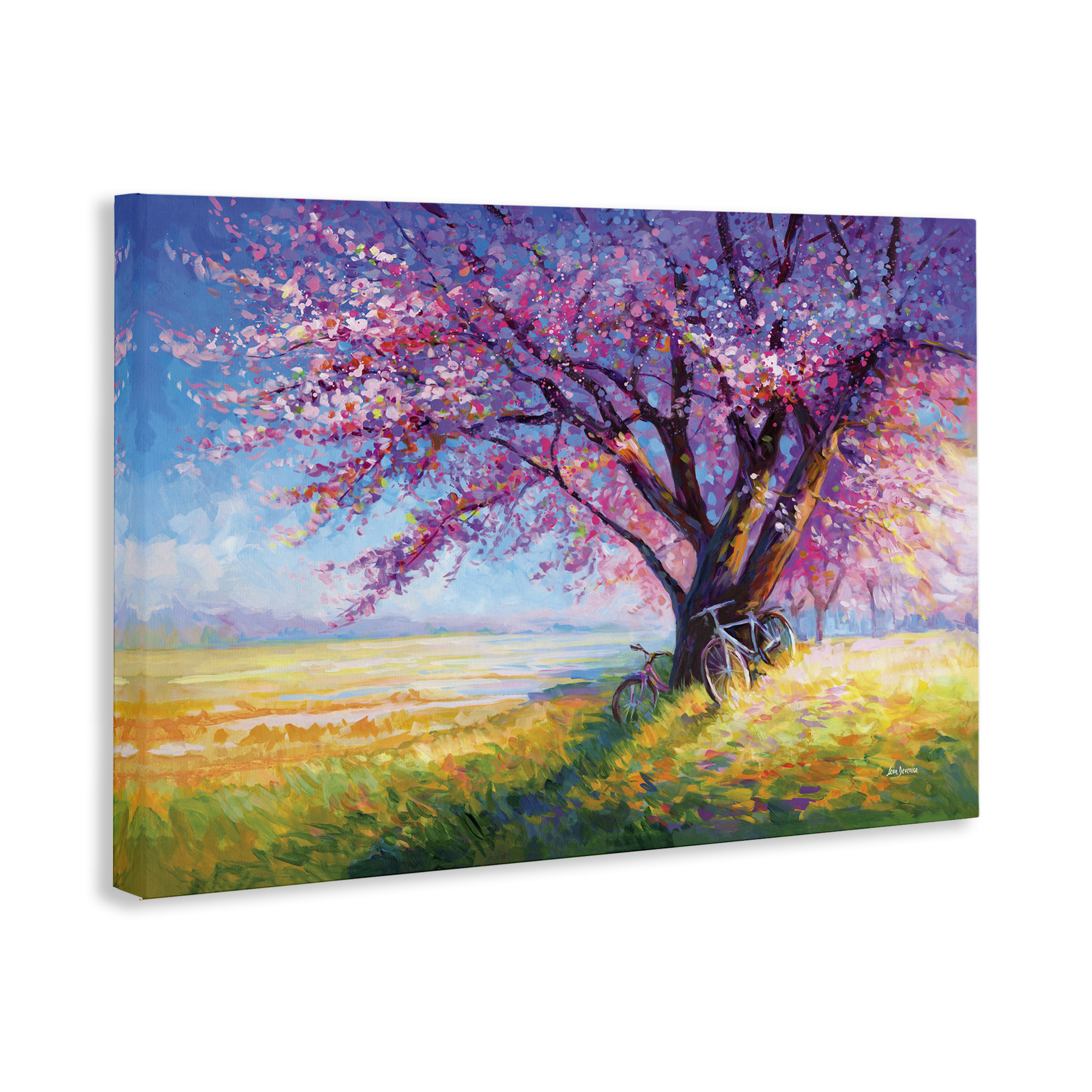 Winston Porter Sweet Romance of Cherry Blossom Trees Canvas Wall Art ...