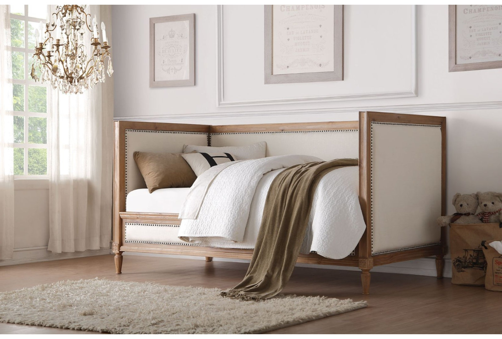 Daybed - Twin, Cream/Salvage Oak