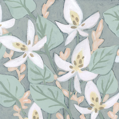 Pastel Garden Fresco I by June Erica Vess - Wrapped Canvas Print